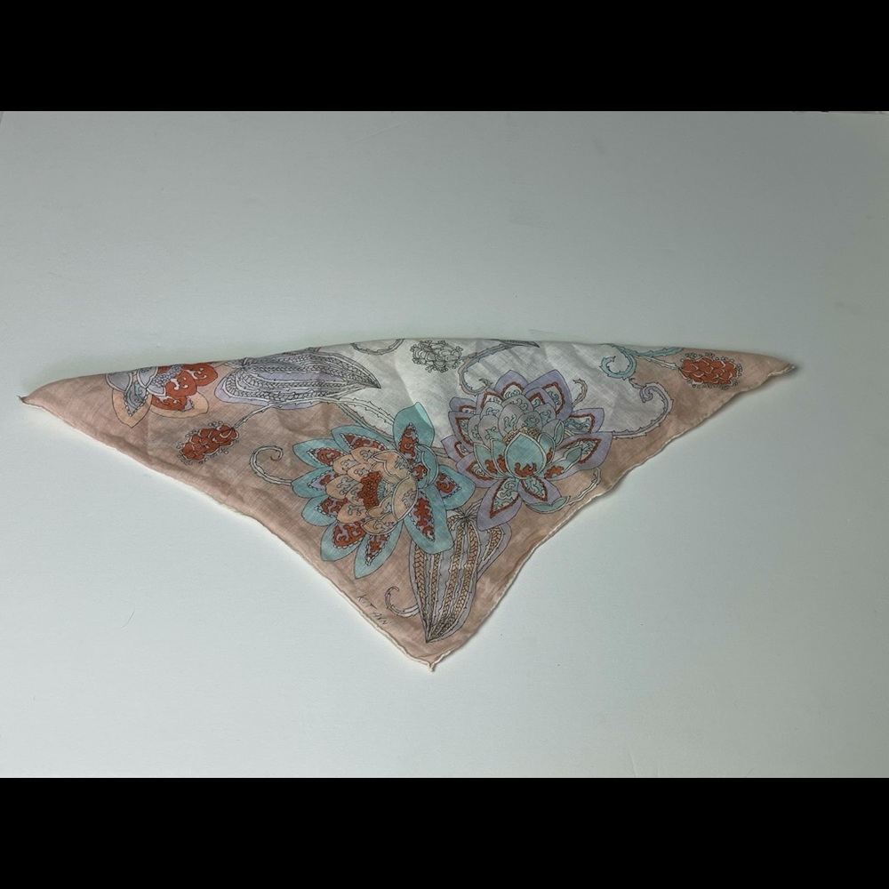 Vintage Palsy Floral Handkerchief Pocket Square Size 14” x 14” - Picture 4 of 8